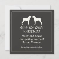 Boxer Dog Silhouettes Casamento Salve a Data