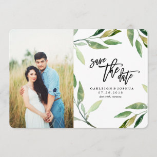 Reserve A Data Branch Olive Branch da Aquarela Salva a Data com F