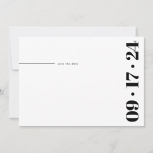 Reserve A Data Branco preto minimalista com tipografia a preto