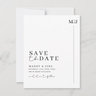 Reserve A Data Branco preto moderno salve a data com a foto MADDY