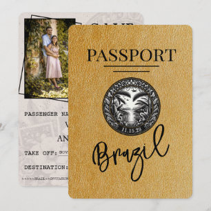 Reserve A Data Brasil Dourado Passaporte Salvar Data
