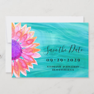 Reserve A Data Bright Floral Weding The Date Card