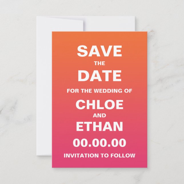 Reserve A Data Bright Ombre Wedding the Date (Frente)