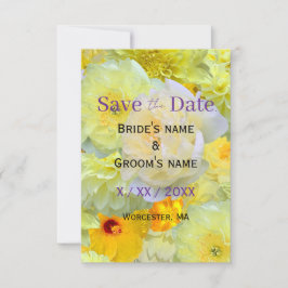 Reserve A Data Bright Yellow Floral Save the Date | Modern Sunny