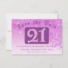 Reserve A Data Brilhante Rosa para aniversário de 21 anos