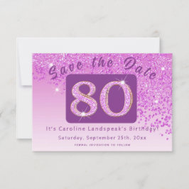 Reserve A Data Brilhante Rosa para o Aniversário de 80