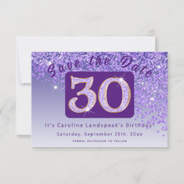 Reserve A Data Brilhante Roxo para aniversário de 30 anos