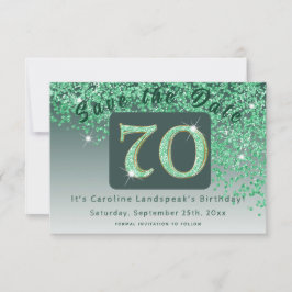 Reserve A Data Brilhante Verde brilhante para o Aniversário de 70