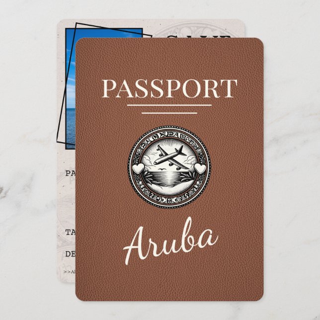 Reserve A Data Brown Aruba Passport Salvar Data (Frente/Verso)