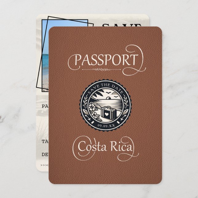 Reserve A Data Brown Costa Rica Passport (Frente/Verso)