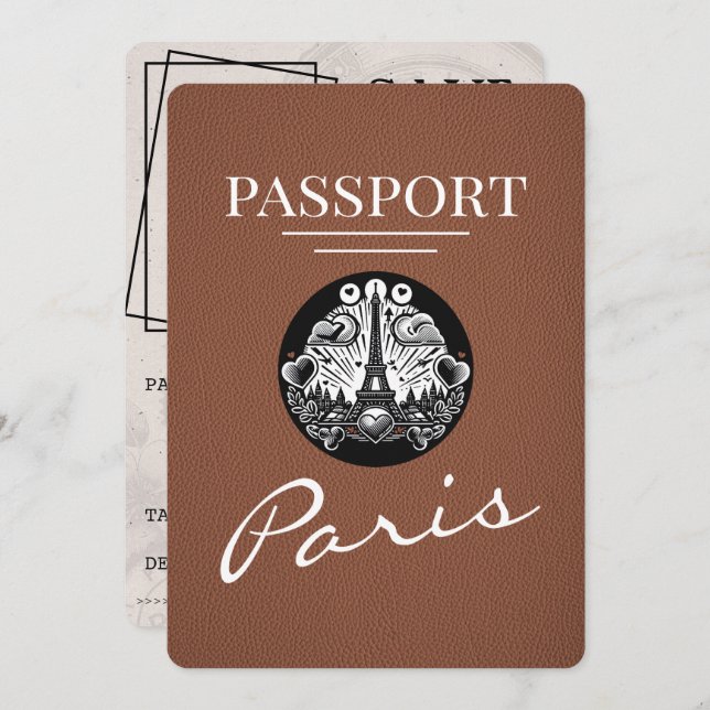 Reserve A Data Brown Paris Passport Salvar a Data (Frente/Verso)