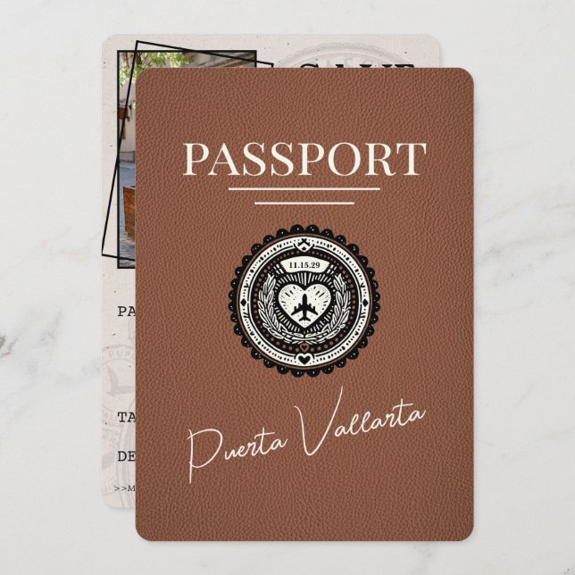 Reserve A Data Brown Puerta Vallarta Passport Salvar Data (Frente/Verso)