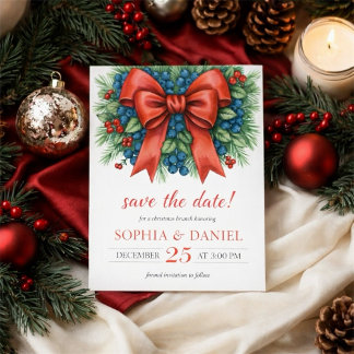 Reserve A Data Brunch de Natal com Arco Vermelho em Aquarela