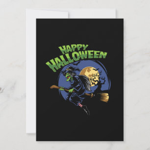 Reserve A Data bruxa design de halloween e vassoura voadora