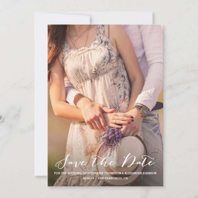 Reserve A Data Buquê de Anêmonas em Marfim Aquarela (Frente)