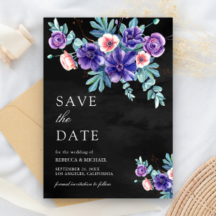 Reserve A Data Buquê de Anêmonas Roxas Rústicas Casamento Preto