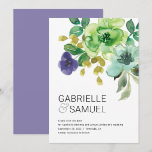 Reserve A Data Buquê Floral Colorido Moderno Para Aquarelas Salv