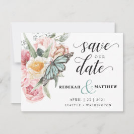 Reserve A Data Buquê primavera | Tulipas e Borboletas Aquarela