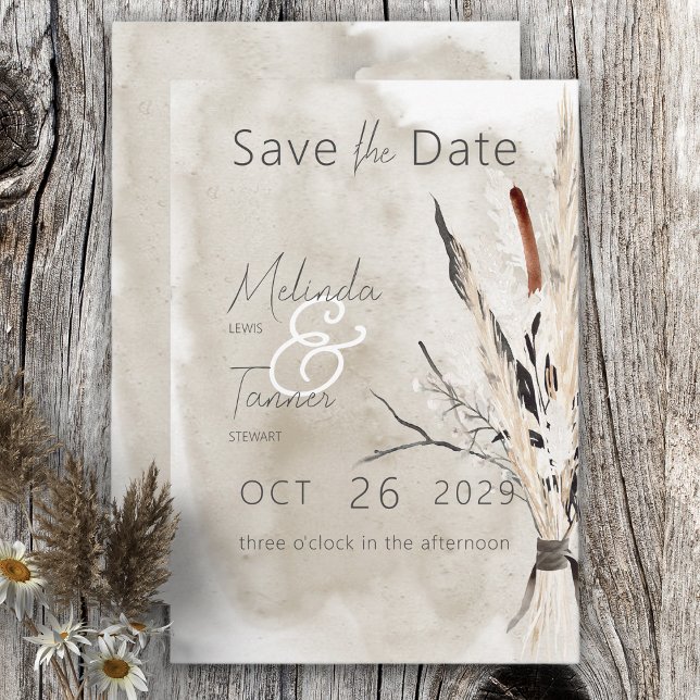 Reserve A Data Buquê Rústico Boho Casamento Moderno (Criador carregado)