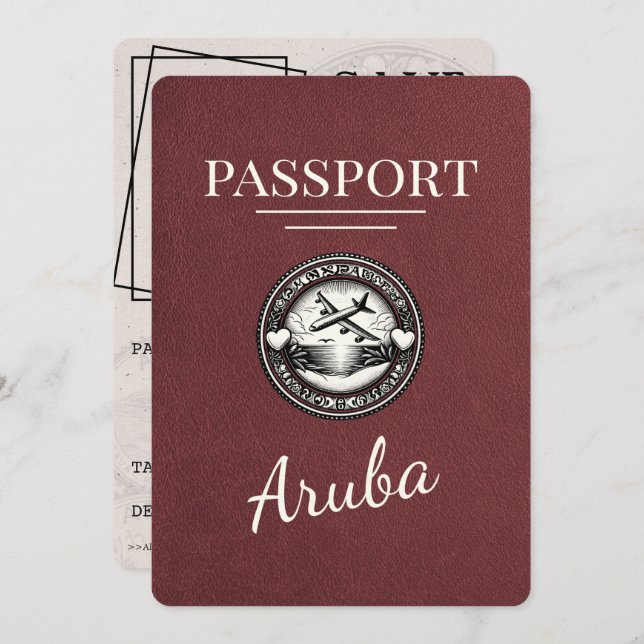 Reserve A Data Burgundy Aruba Passport Salvar Data (Frente/Verso)