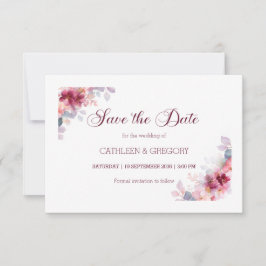 Reserve A Data Burgundy Autumn Watercolor Calligraphy Wedding