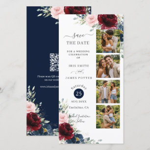 Reserve A Data Burgundy Blush Navy Floral Photo Booth Casamento Q
