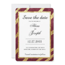 Burgundy Dourado Simples Elegante Moderno Salve a 