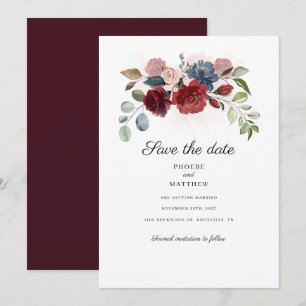 Reserve A Data Burgundy Floral Botanical Modern Salve A Data