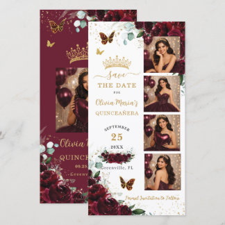 Reserve A Data Burgundy Floral Photo Booth Quinceanera Doze Anos