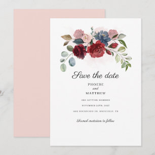 Reserve A Data Burgundy Floral Rustic Greenery Moderno
