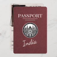 Burgundy India Passport Salvar Data