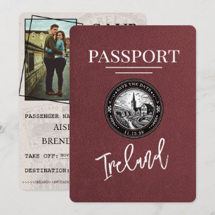 Reserve A Data Burgundy Irlanda Passaporte Salvar Data