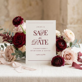 Reserve A Data Burgundy Marfim Save The Date Monograma