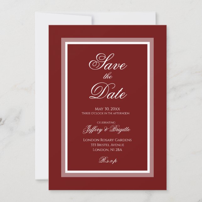 Reserve A Data Burgundy Salve A Placa De Data (Frente)