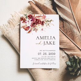 Reserve A Data Burgundy We’re Getting Married Save the Date 