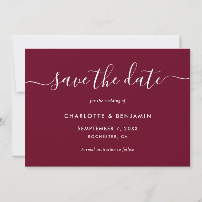 Reserve A Data Burgundy Wedding (Frente)