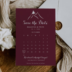 Reserve A Data Burgundy White Mountain Salve o Calendário de Data