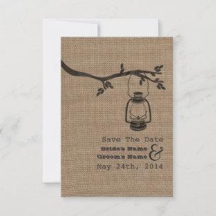 Reserve A Data Burlap Inspirou Oil Lantern Casamento Salve A Data