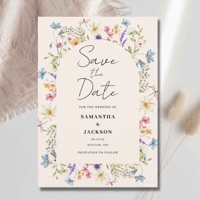 Reserve A Data Bush Floral Watercolor Wedding (Criador carregado)