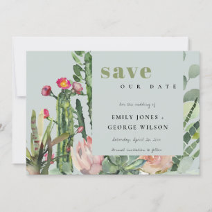 Reserve A Data CÁCTUS DESÉRTICO FLORAL ROSA CINZA Aquarela FOLHAG