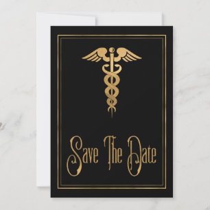 Reserve A Data Caduceu Médico Enfermeira Azul Salvar Data