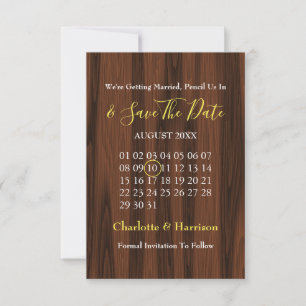 Reserve A Data Calendário Casamento Girassóis Rústicos Save The D