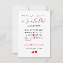 Reserve A Data Calendário Coração Casamento Salve A Data