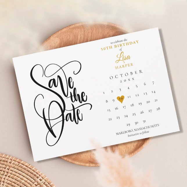 Reserve A Data Calendário de Aniversário de Qualquer Idade Coraçã (Criador carregado)
