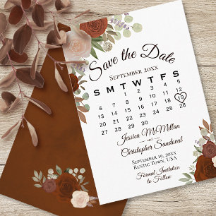 Reserve A Data Calendário de Casamento de Boho do Elegante Flora