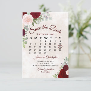 Reserve A Data Calendário de Casamento do Boho Elegante Rosa e R