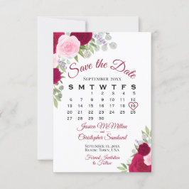 Reserve A Data Calendário de Casamento do Elegante Boho, cor-de-r