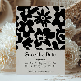 Reserve A Data Calendário de Casamento Floral de Boho Moderno Sal