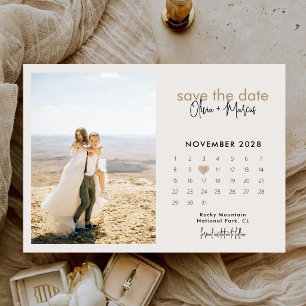 Reserve A Data Calendário de Fotografia de Casamento Boho Minimal