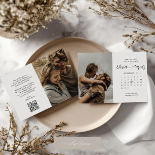 Reserve A Data Calendário de Fotografia de Casamento com Código Q